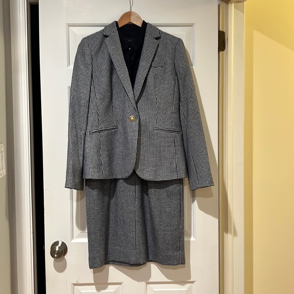 J Crew Navy and Gray wool dress suit blazer